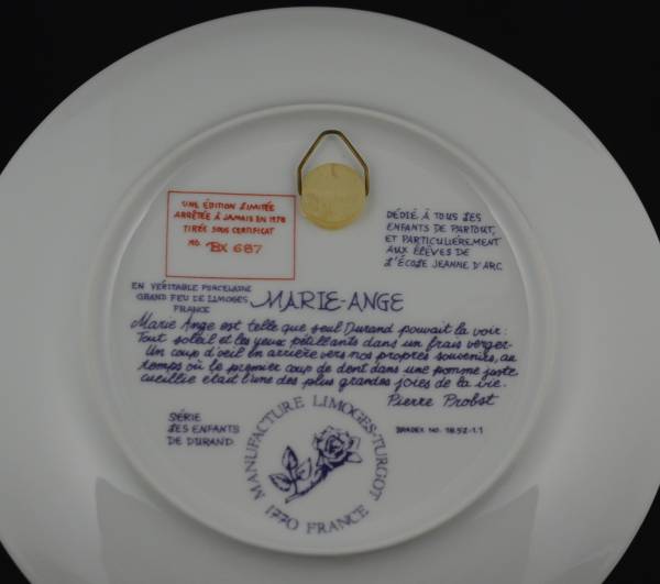 リモージュ 飾り皿 Paul Durand MARIE-ANGE D-plus-stock