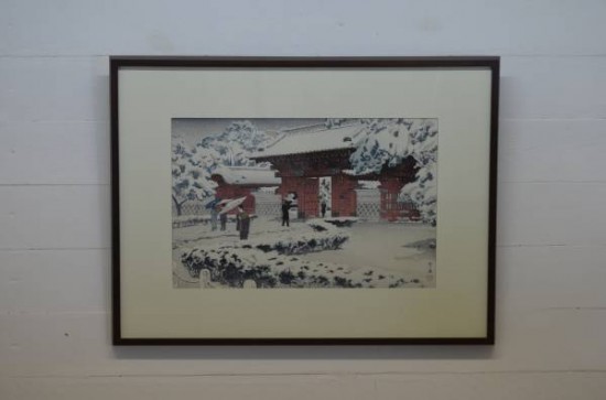 版画 笠松紫浪 かさまつしろう 「本郷赤門の雪」 | D-plus-stock