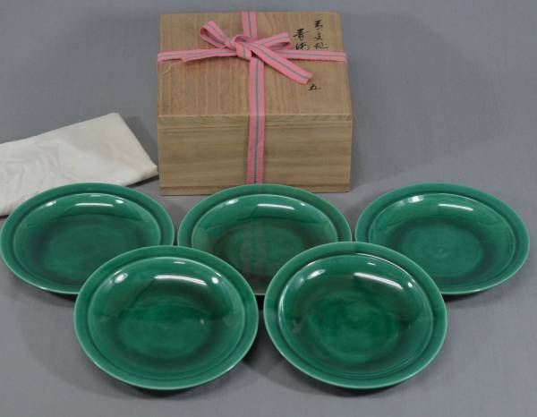 絶品 永楽善五郎 交趾五色 土器皿 5枚組 共箱 asakusa.sub.jp